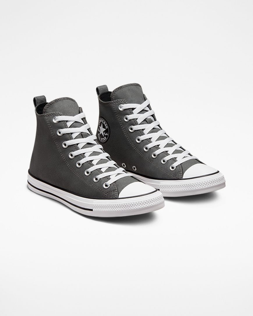 Tenis Converse Chuck Taylor All Star Woven Twill Cano Alto Masculino Cinzentas Pretas | PT I0P3570